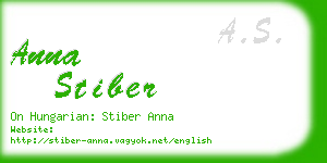 anna stiber business card